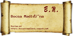 Bocsa Madléna névjegykártya